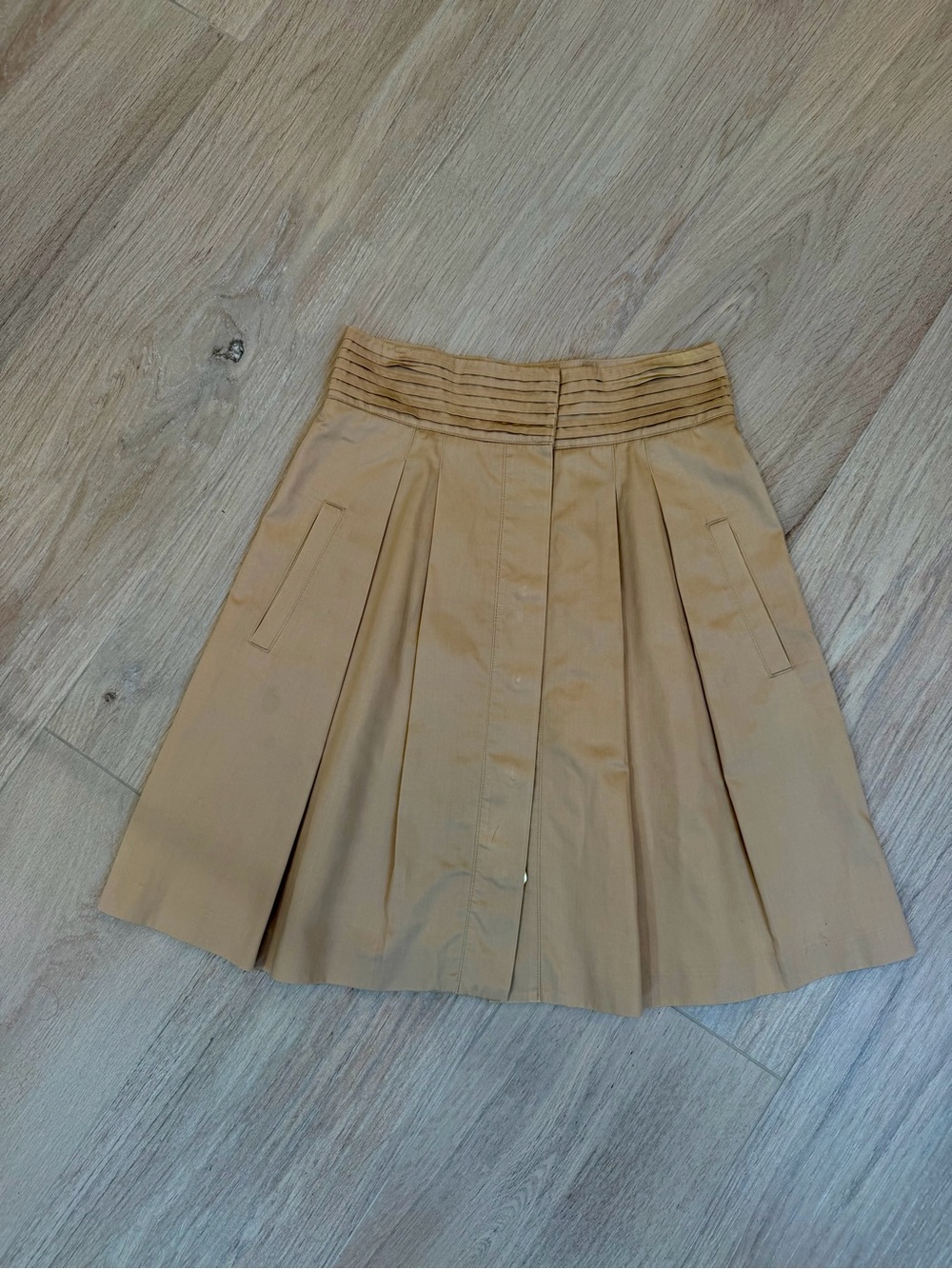 Cynthia Steffe Beige Pleated A-Line Skirt